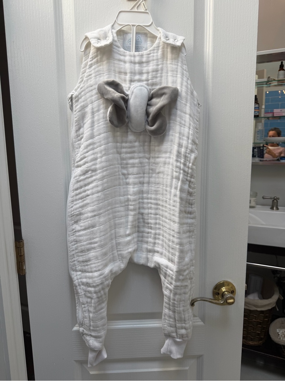 White Muslin Kids Sleep Sack with Soft butterfly Accent